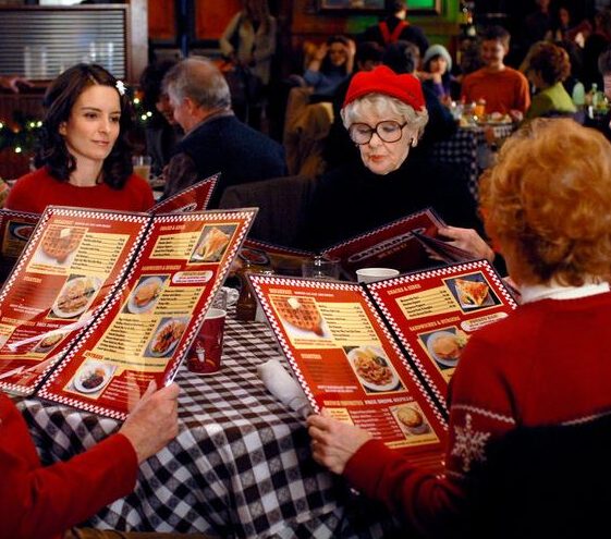 Buck Henry as Dick, Tina Fey as Liz Lemon, Elaine Stritch as Colleen, Alec Baldwin as Jack and Anita Gillettte as Margaret on Season 2 Episode 9 of 30 Rock. Photo: Nicole Rivelli/NBCU Photo Bank